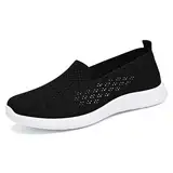 Generisch Elegant Damen Freizeitschuhe Slip On Sneaker Orthopädische Wanderschuhe Bequem Freizeitschuhe mit Mesh-Obermaterial Atmungsaktive Walking Schuhe Outdoor Leicht Flache Sohle Schuhe