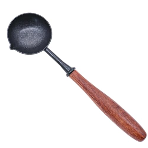 Wachsschmelzlöffel – Wachslöffel Mit Holzgriff | Antihaftbeschichteter Wachssiegellöffel | Wachsversiegelungs-Schmelzlöffel | Messing Vintage Langer Holzgriff Für Wachssiegel, Stempel, Umschlag