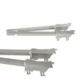 Grill-Zangen.de Motiv Kuh Grillzange, spülmaschinengeeignet, Geschenkidee, Rinderzucht, Milchbauer, Landwirt, Silber, 310mm, 1 Stück, Edelstahl, lebensmittelecht