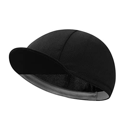 BikingBros Black Cycling Cap - Polyester White Cycling Hat-Under Helmet - Cycling Helmet Liner Breathable&Sweat Uptake,A14,One Size