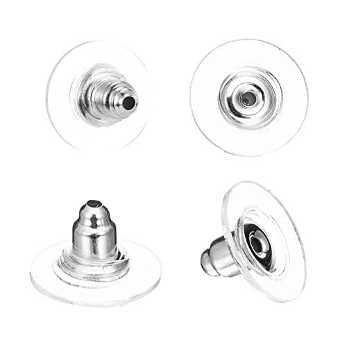 50 Stück Ohrring Stopper Ohrstecker Schnalle Universal Ohrring Sicherheit Kugel Ohrstecke,Klar Gummi Ohrring Rücken Kupplung für Damen Verschluss Ohrring Stopper Kunststoff