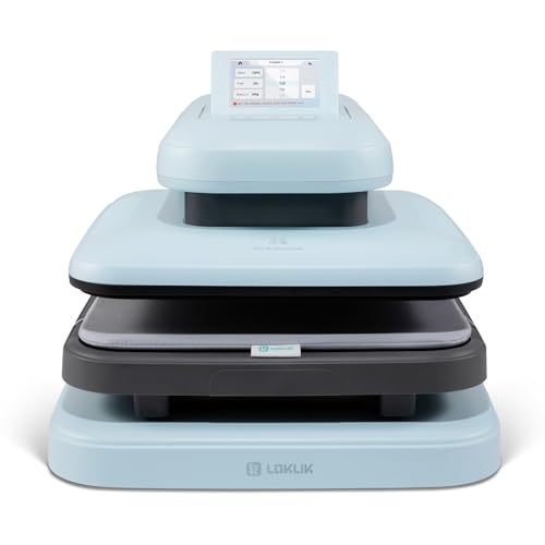 LOKLiK ImPress Auto Heat Press 2 - Automatische Transferpresse zum Personalisieren von T-Shirts, Pullovern, Decken, Handtüchern, Tragetaschen und anderen Textilien (Blau)
