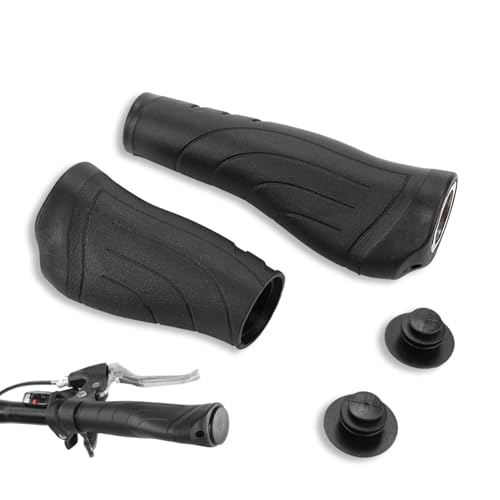 Fahrradgriffe, 14cm+9cm Ergonomisch Kurz und Lang Lenkergriff Mountainbike Griffe Rutschfester Gummi Handlebar Schwarz Fahrrad Griffe Drehgriff für 22,2mm Fahrradlenker MTB Scooter Rennrad E-Bike