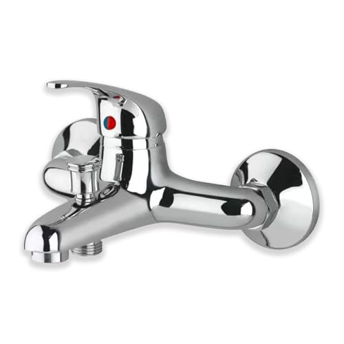 Verchromter Wasserhahn für Badewanne, Wandarmatur aus Edelstahl