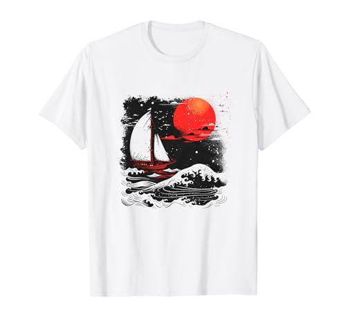 Grafik Segeln Kapitän Segelausbildung T-Shirt