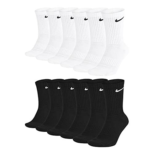 Nike Unisex Trainingssocken Everyday Cushioned Crew Socks SX7664 6 Paar, Größe:42-46, Artikel:-010 black + 100 white