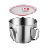 Fetttrenner, Fettabscheider Mit Deckel Und Griff Soßenfetttrenner, Edelstahl-Soßensieb Und Fettabscheider Multifunktionaler Fettabscheider Für Soßen, Öl, Fett, Suppe