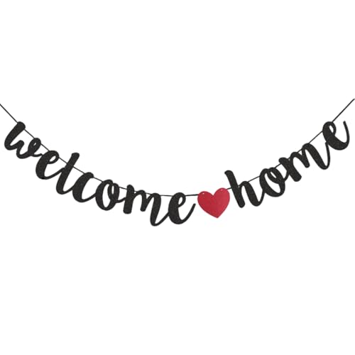 Welcome Home Deko, Willkommen Zuhause Girlande, Welcome Home Girlande, Willkommen Zuhause Banner für Rückkehr Familienfeiern Einzug Schule Saison Party Dekoration