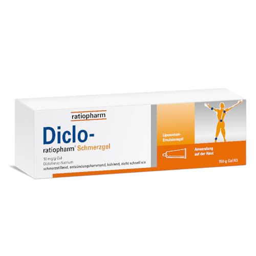 Diclo-ratiopharm® Schmerzgel: schmerzstillendes, entzündungshemmendes Gel bei rheumatischen Erkrankungen, Gelenkschmerzen, Prellungen und Zerrungen. Diclofenac-Natrium. 150 g