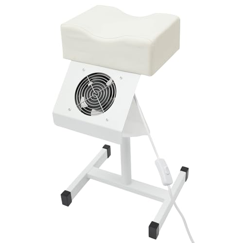 ACROSSPART Mobile Pediküre Stuhl, Fußpflegestuhl mit Absaugung, Höhenverstellbar Beinstütze, Salon Hocker, Maniküre Fußstütze, 31 * 28 * 45cm (Weiß)