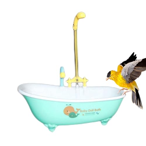 Vogel Badewanne | Automatische Vogeldusche Badewanne, Vogelbadewanne Schüssel Becken Mit Wasserhahn, Papageienbadewanne Vogelbadewanne Dusche Für Katzen, Finken, Wellensittiche, Weißkopfseeadler