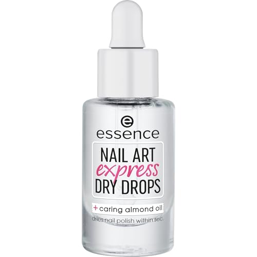 essence cosmetics nail art express dry drops, Nagellack Schnelltrockner, transparent, ohne Aceton, vegan, Mikroplastik Partikel frei (8ml)