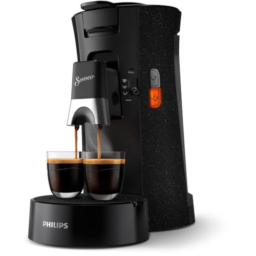 Philips Senseo Select ECO Kaffeepadmaschine mit Kaffeestärkewahl und Memo-Funktion, aus recyceltem Plastik, Farbe: Schwarz (CSA240/20)