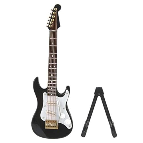 14 cm Mini Klassische Gitarre Musikinstrument Modell Hölzerne E-Gitarre Ornamente Lindenholz Handwerk Rot Schwarz Weiß Weiß Kaffee(schwarzer)