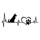 Hund Herzschlag EKG Aufkleber Vinyl Sticker personalisiert Lustig Funny Auto Motorrad Haushalt Fenster Style Tuning