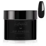 Lofuanna Dipping Nagelpulver,30g Schwarz Nagel Dipping Puder French Nagelkunst Starter Maniküre für Salon DIY & Hause,Keine Nagellampe Erforderlich, Geruchsfrei und Langanhaltend (005)