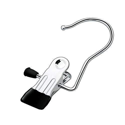 Coideal Wäsche Haken Boot Clips, 8 Pack Schrank Veranstalter Kleiderbügel Clip tragbare Hängende Kleidung Pins Reisen Kleidung Hosen Kleiderbügel Edelstahlhalter für Hosen, Schuhe, Handtuch (Schwarz)