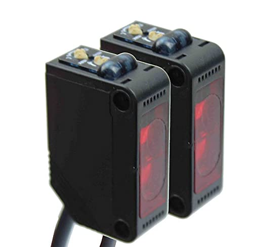 Einweg-Lichtschranke 12-24V PNP 100mA bis 15 Meter NC NO Infrarotlichtschranke Lichtsensor Lichttaster