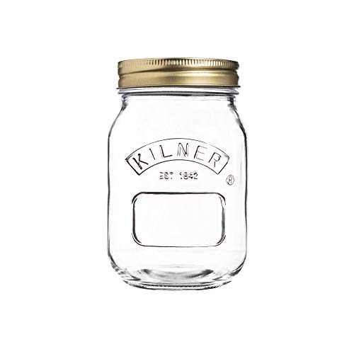 KILNER Einmachglas 500ml | Einmachgläser mit Schraubdeckel zum Aufbewahren und Konservieren gesunder Lebensmittel | 100% dicht | Spülmaschinengeeignet | ideal zum Einkochen von Marmelade