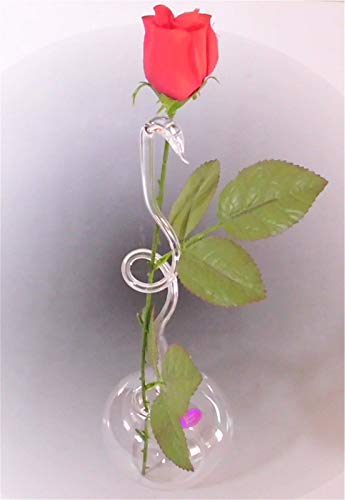 Rosenvase aus Glas Lauscha filigran Handmade Klarglas Vase für Rosen Qualität