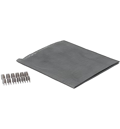Windhager Lichtschachtabdeckung Gewebe aus Fiberglas inkl. Befestigungsklammern, Kellerschachtschutz, Schutzgitter für Kellerschacht, 60 x 135 cm, 03658, Anthrazit