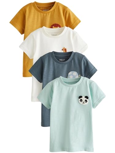 NEXT Kurzärmelige T-Shirts im Animal-Print, 4er-Pack Mehrfach 18-24 Monate