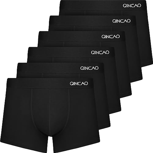 QINCAO Boxershorts Herren 6er Pack Ohne Kratzenden Zettel Männer Unterwäsche Baumwolle(2XL)