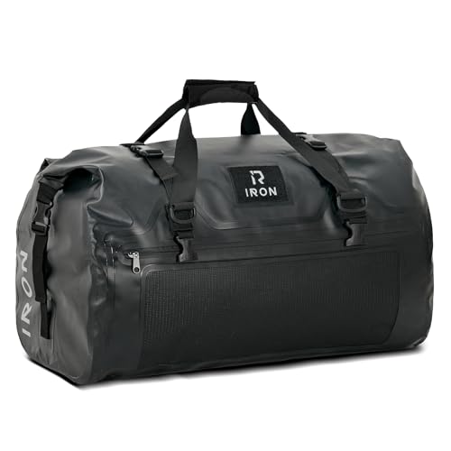 IRON JIA'S Motorradtasche Gepäckrolle wasserdichte Motorrad Hecktasche Satteltasche Reisetasche mit rollversiegelten Schultergurten geeignet für Motorrad Radfahren Camping Wassersport Schwarz-30L