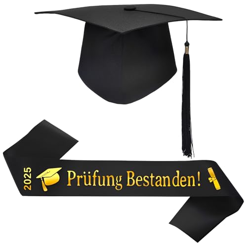2025 Graduation Deko, Bachelor Hut Mit Abschluss Schärpe 'Prüfung Bestanden', Doktorhut, Graduation Hat, Abschluss Hut, Für Abschlussfeiern, Graduation Party Deko, Bachelor Geschenk