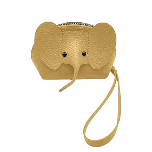 Geldumtausch Für Elefanten CUTTO MORNZ Münz Bag mit Reißverschluss | SEHR KLEINES PULE PETTURE SCHEIBE FÜR FRAUEN, MÄDCHEN, Teenager, Elefant Portemonien als Reisetasche für Münzen und Karten, gelb