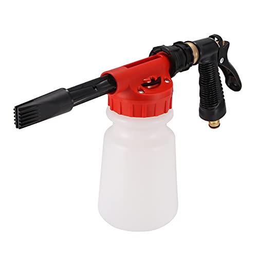 Miawtro 900 Ml Schaumpistole Autowäsche, 2 in 1 Einstellbar Schaumsprüher, Komfortabel Schaumsprüher Gartenschlauch Geeignet für Auto Motorrad Fenster und Bodenreinigung