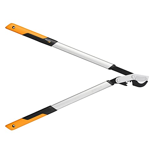 Fiskars PowerGear X Bypass-Getriebeastschere für frisches Holz, Antihaftbeschichtet, Gehärteter Präzisionsstahl, Länge: 80 cm, Schwarz/Orange, LX98-L, 1020188