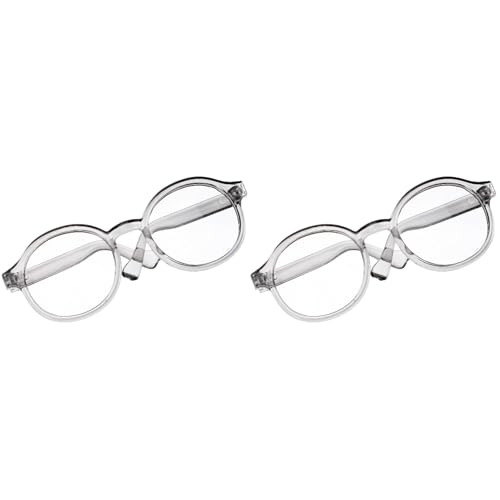 VILLCASE 2 Stück Stylische Puppenbrillen aus Robustem Material, Weihnachtsmann Brille Zubehör zum Verkleiden für Puppen, Runde Brille Ideal für Kostümpartys und Spielzeug