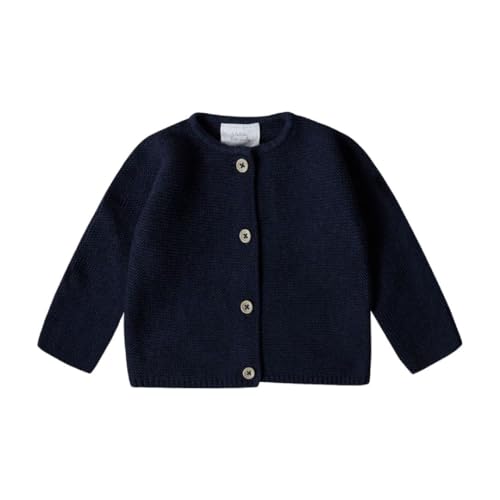 Stellou & friends CardiganStrickjacke für Baby & Kleinkind mit Knöpfen in HolzOptik, Mädchen & Jungen Hochwertige Kleidung aus 100% Baumwolle, Perfekt für Herbst & Winter 86/92 Dunkelblau