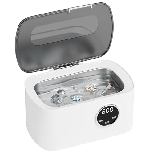 Ultraschallreinigungsgerät Ultraschallreiniger 600ml Ultraschallbad Ultrasonic Cleaner Mit 5 Zeitfunktionen und Digitalanzeige Ultraschallgerät für Brille Schmuck Uhren