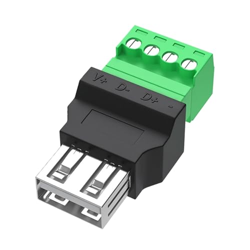 Greabuy USB 2.0 Stecker und Buchse, USB-Drehung, 4-polig, für Elektronik-Laden und Daten