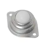 6PCS 1 inch Roller Ball Transfer Bearing Caster Dual Roller Bearing Wheel White PP Nylon Round Durable Bull Wheel