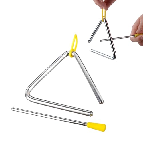 Triangel Musikinstrument,Triangel,Triangle,Trian,Triangel Percussion,Dreieck Instrument,Musikalisches Dreiecksinstrument Mit Schlägel,Fur Erwachsene, Kinder, Kleinkinder - Kinderspielzeugset