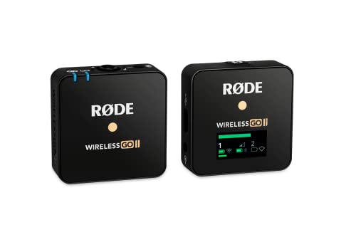 RØDE Wireless GO II Single ultrakompaktes kabelloses Zweikanal-Mikrofonsystem mit einem eingebauten Mikrofon, integrierter Aufnahmefunktion und 200 m Reichweite für Filmproduktion, Interviews