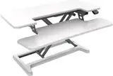 Worktrainer - UPdesk Cross - Höhe 12-50,5 cm - Breite 41,5 x 88 cm - Schreibtisch Erhöhung - Höhenverstellbar - Elektrisches Bedienung - Weiß