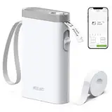 Nelko Etikettendrucker, Bluetooth P21 Selbstklebendes Etikettiergerät Tragbarer beschriftungsgerät selbstklebend Labeldrucker, Kabelloser, Mini Label Printer mit iOS Android,Für Zuhause, Weiß 1 Pack