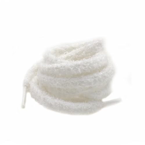 Plüschschnürung 2 Paar 8mm Runde Fuzzy Schnürsenkel 100cm Weiße Schnürsenkel Universal Weiche Elastische Schnürsenkel Ersatz Schuhbänder NiedlicheSchnürsenkel für Sneaker Segeltuch Schuhe