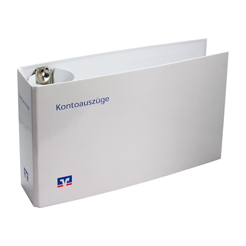 1 x Kontoauszugsordner weiß mit Volksbank Logo, Ordner für Kontoauszüge, Bankordner, DIN lang