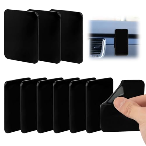 Antirutsch Pads,10 Stück Nano Gel Pad,Waschbare Auto Anti Rutsch Pads,Doppelseitig Klebende Antirutschmatte Auto Armaturenbrett Wiederverwendbar(Schwarz)