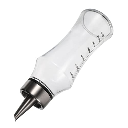Mikinona 1 Stück Ölflasche Gebraucht Spender Extra Olivenöl Gießen Flasche Speiseölbehälter Kochen Olivenölbehälter Essigflasche Mit Waage Küchengeräte Glas Transparent