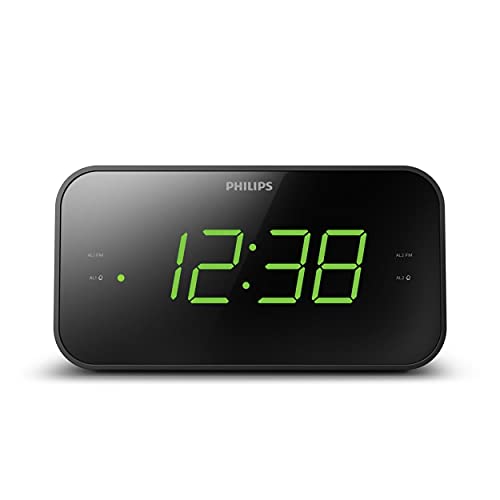 Philips Audio TAR3306 Wecker mit Radio und großem Display, Doppelalarm, Sleep Timer & Schlummerfunktion