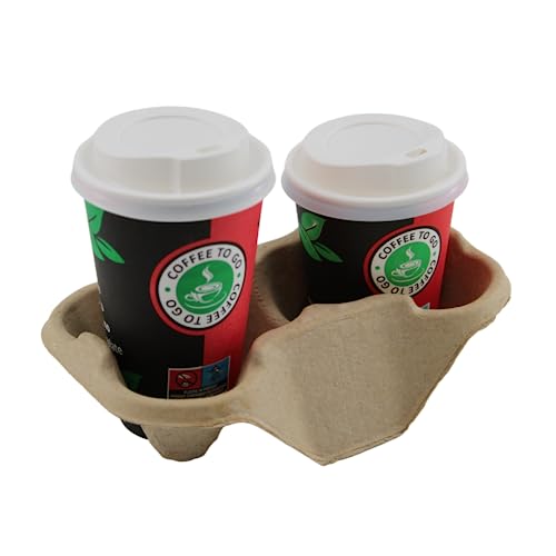 Enpack 2er Kaffebecherhalter to go aus Pappe 180 Stück - Becherhalter für unterwegs - Cup holder/Mug holder - Restaurant Zubehör/Kaffee Zubehör - Getränkehalter und Tragehilfe - Becher halter