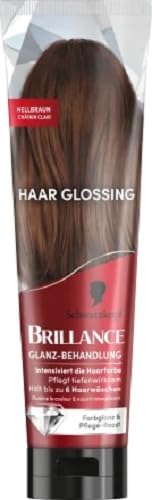 Brillance Glanz-Behandlung, Haar Glossing Hellbraun (150 ml), pflegt und intensiviert die Haarfarbe, kann wie eine Haarmaske angewendet werden, hält bis zu 6 Haarwäschen