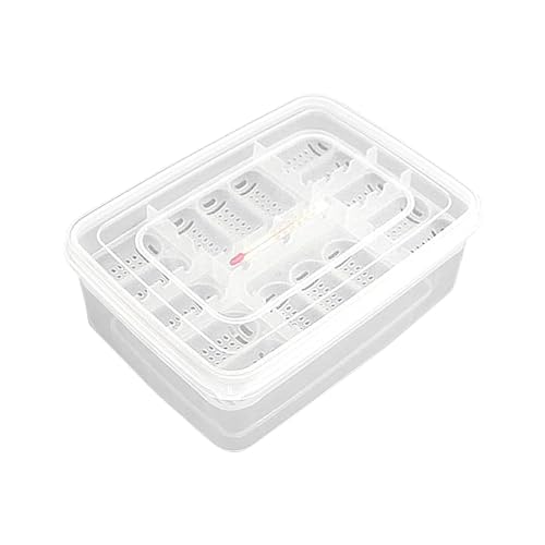 Generic Brutkasten für Reptilien-Eier, Reptilien-Zuchtbox,16 Gitter transparente Brutbox für Reptilieneier - Inkubationsbox für die Entwicklung von Reptilieneiern, Brutkasten, Bruttablett