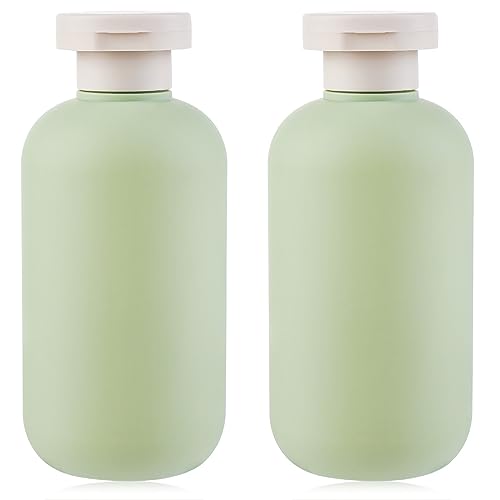 WLLHYF Quetschflaschen 2 Stück nachfüllbare Kunststoff-Reisebehälter leere Flaschen mit Klappverschluss Reisezubehör für Shampoo, Cremes, Lotion, Spülung (200ML)